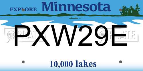 PXW29E Minnesota License Plate