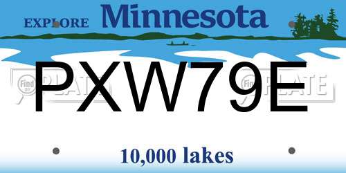 PXW79E Minnesota License Plate