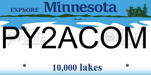 PY2ACOM Minnesota License Plate