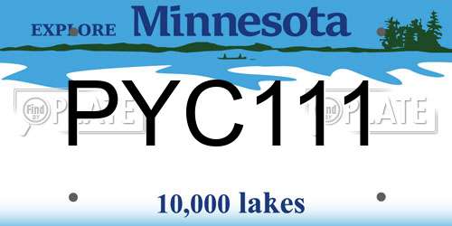 PYC111 Minnesota License Plate
