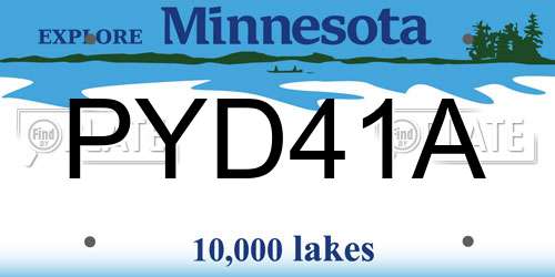 PYD41A Minnesota License Plate