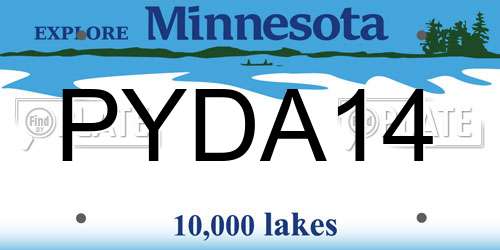 PYDA14 Minnesota License Plate