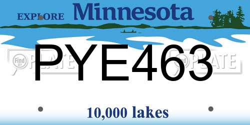 PYE463 Minnesota License Plate