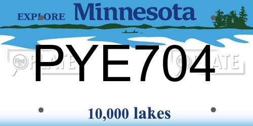 PYE704 Minnesota License Plate