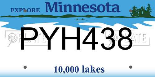PYH438 Minnesota License Plate