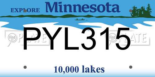 PYL315 Minnesota License Plate