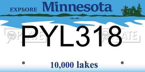 PYL318 Minnesota License Plate