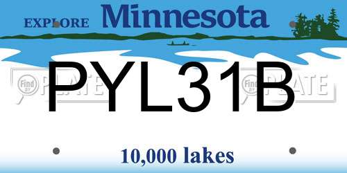PYL31B Minnesota License Plate