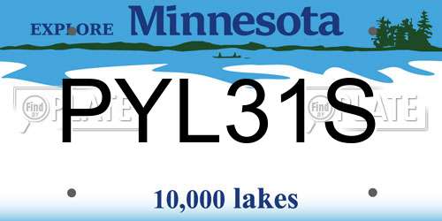 PYL31S Minnesota License Plate