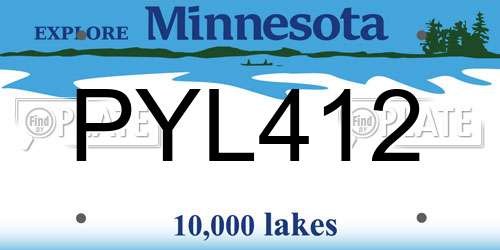 PYL412 Minnesota License Plate