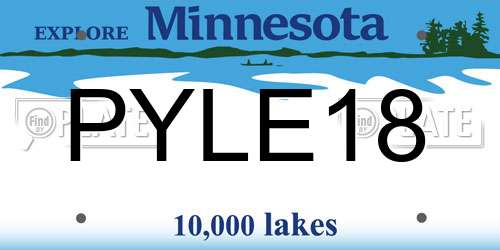 PYLE18 Minnesota License Plate