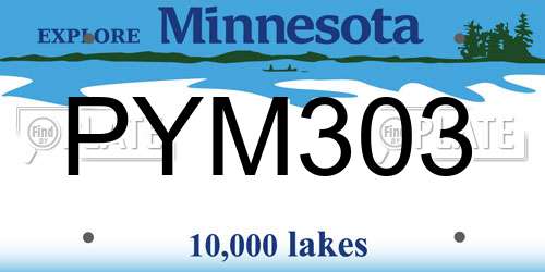 PYM303 Minnesota License Plate