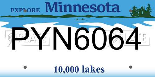 PYN6064 Minnesota License Plate