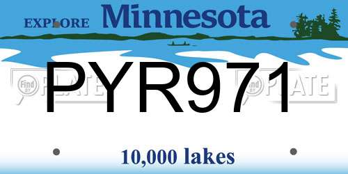 PYR971 Minnesota License Plate