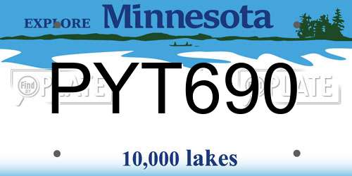PYT690 Minnesota License Plate