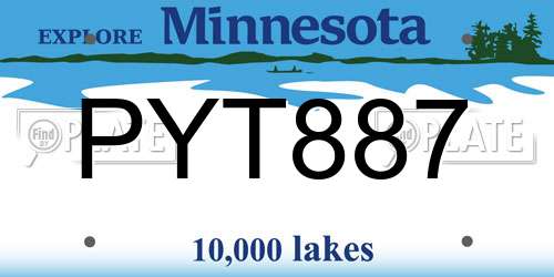 PYT887 Minnesota License Plate