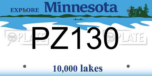 PZ130 Minnesota License Plate