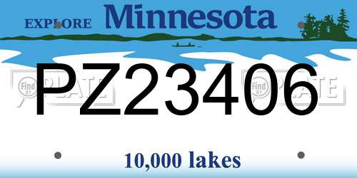 PZ23406 Minnesota License Plate