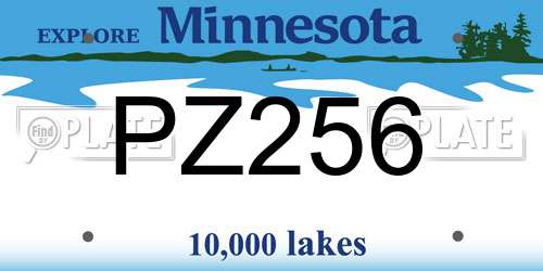 PZ256 Minnesota License Plate