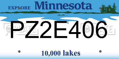 PZ2E406 Minnesota License Plate