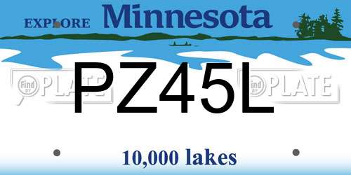 PZ45L Minnesota License Plate