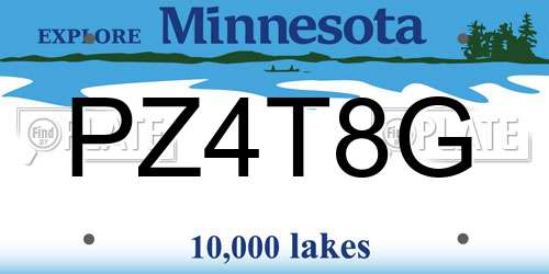 PZ4T8G Minnesota License Plate