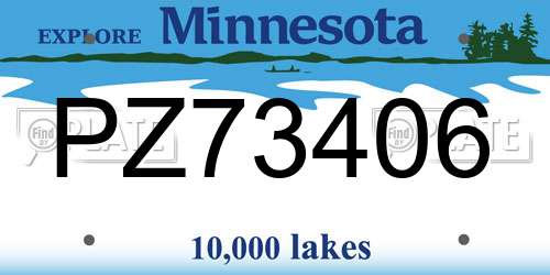PZ73406 Minnesota License Plate