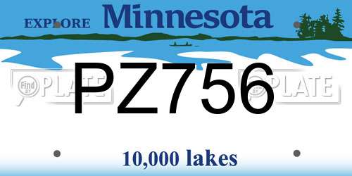PZ756 Minnesota License Plate
