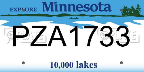 PZA1733 Minnesota License Plate