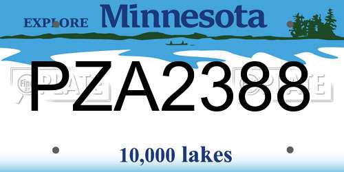 PZA2388 Minnesota License Plate