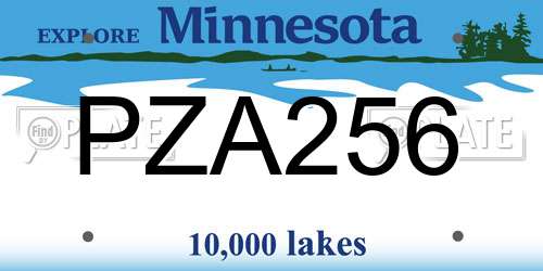 PZA256 Minnesota License Plate