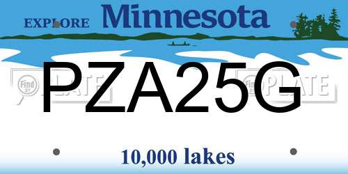 PZA25G Minnesota License Plate