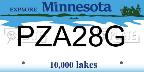 PZA28G Minnesota License Plate