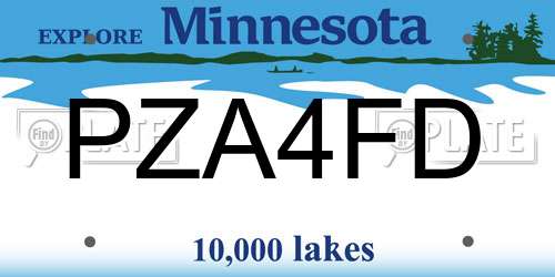 PZA4FD Minnesota License Plate