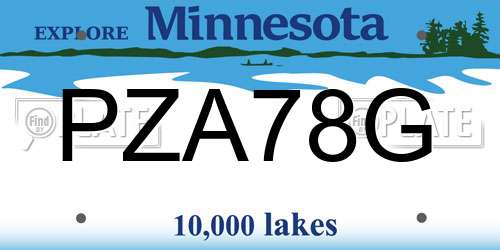 PZA78G Minnesota License Plate