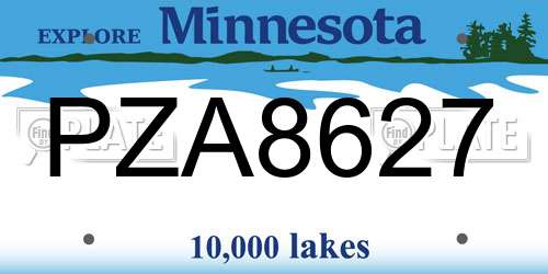 PZA8627 Minnesota License Plate