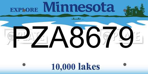 PZA8679 Minnesota License Plate