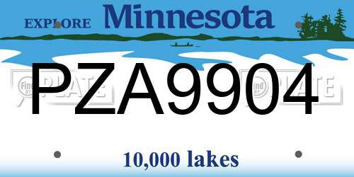PZA9904 Minnesota License Plate