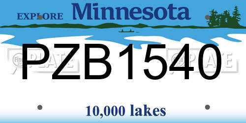 PZB1540 Minnesota License Plate
