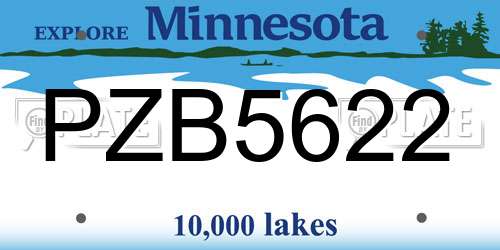 PZB5622 Minnesota License Plate