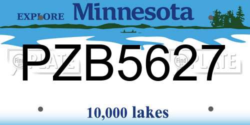 PZB5627 Minnesota License Plate