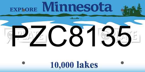 PZC8135 Minnesota License Plate