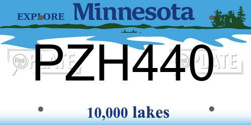 PZH440 Minnesota License Plate