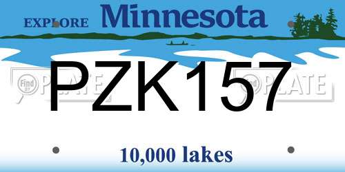 PZK157 Minnesota License Plate