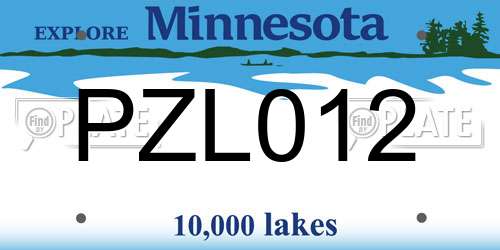 PZL012 Minnesota License Plate