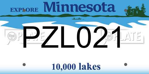 PZL021 Minnesota License Plate