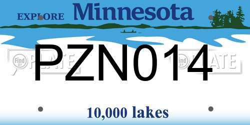 PZN014 Minnesota License Plate