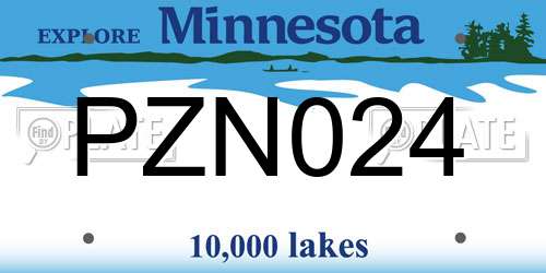 PZN024 Minnesota License Plate