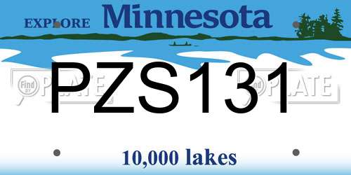 PZS131 Minnesota License Plate
