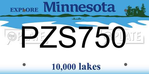 PZS750 Minnesota License Plate